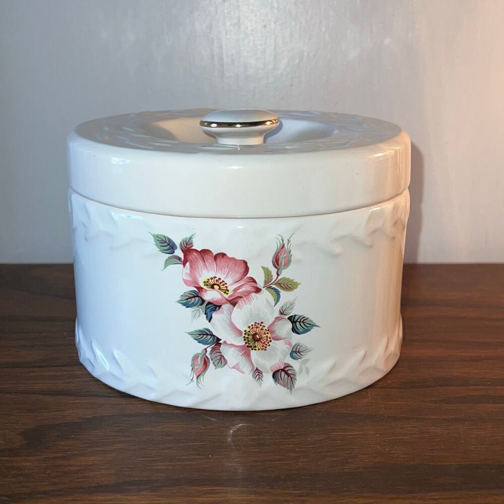 Butter Crock Dish Decor White Canister Kitchen Food Storage House of Webster - Picture 2 of 8